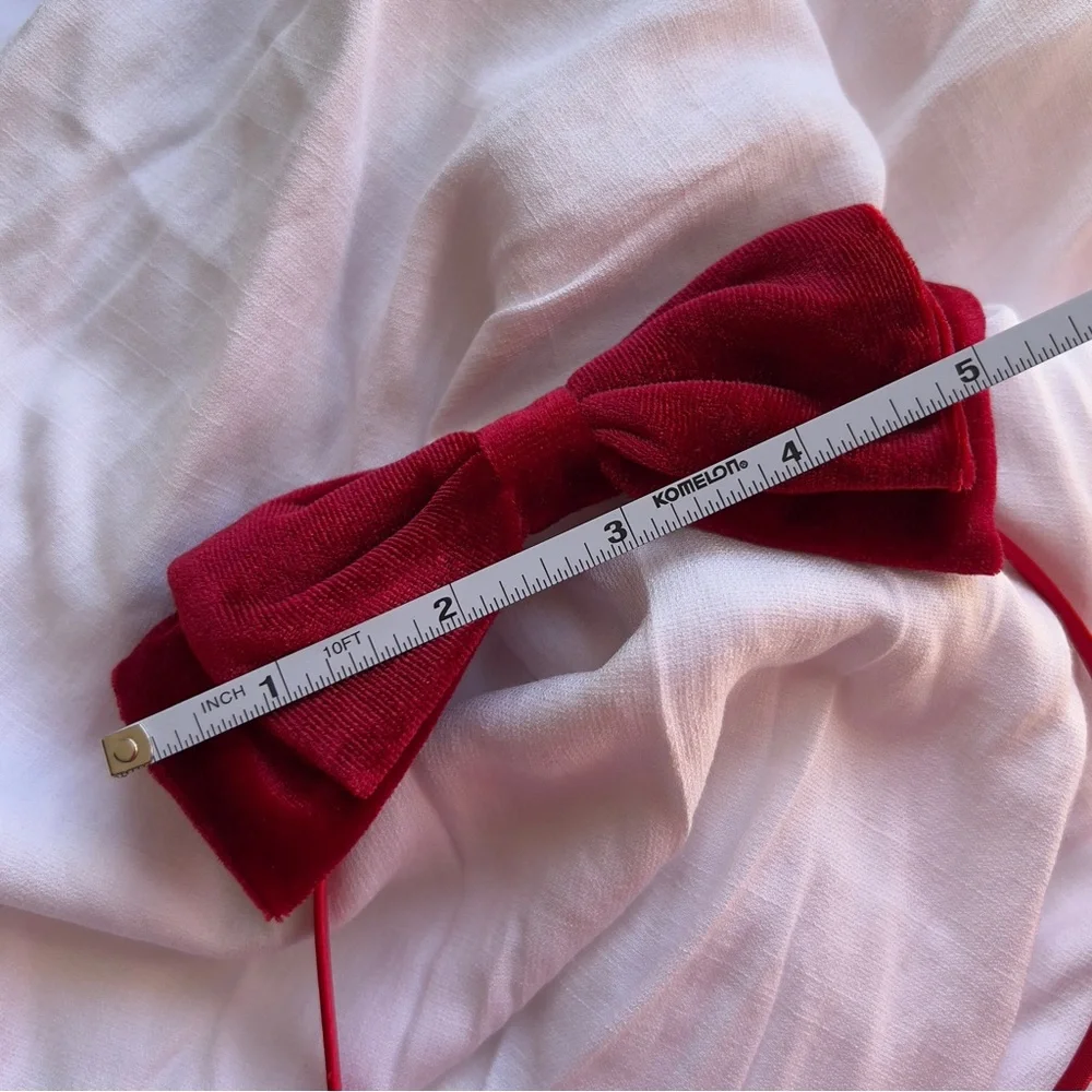 Red Velvet Bow Headband hair Accessories Acrylic Hair Claw NWOT